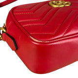 Gucci Leather GG Red Marmont Crossbody