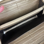 Gucci Bronze Metallic Leather Bamboo Long Zippy Wallet