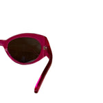 Balenciaga Shiny Transparent Fuchsia Round cat-Eye Sunglasses