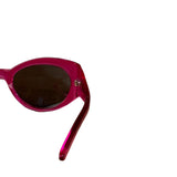 Balenciaga Shiny Transparent Fuchsia Round cat-Eye Sunglasses