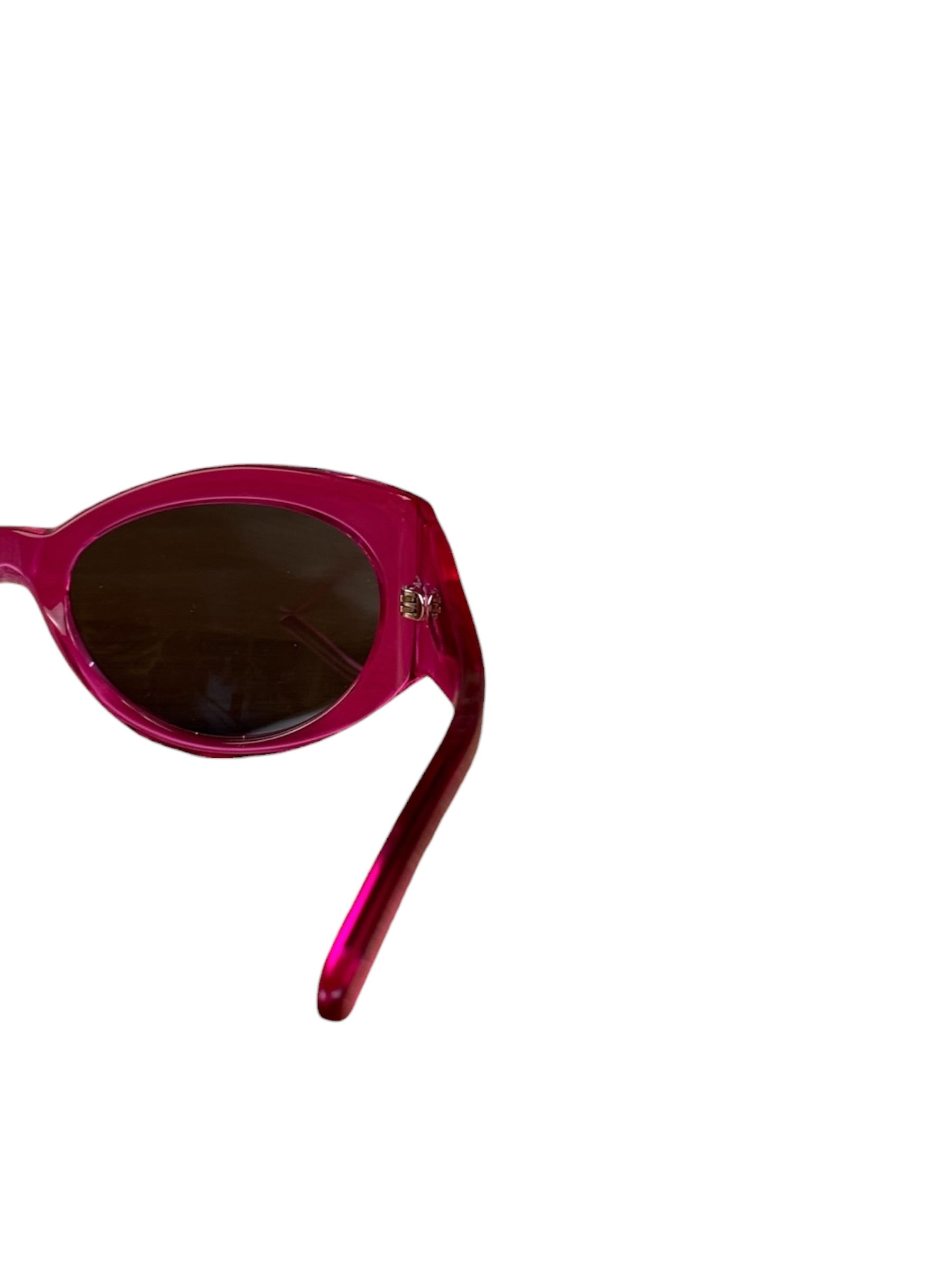 Balenciaga Shiny Transparent Fuchsia Round cat-Eye Sunglasses