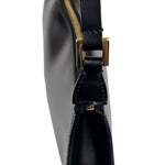 Salvatore Ferragamo Vintage Black Gancini Leather Baguette