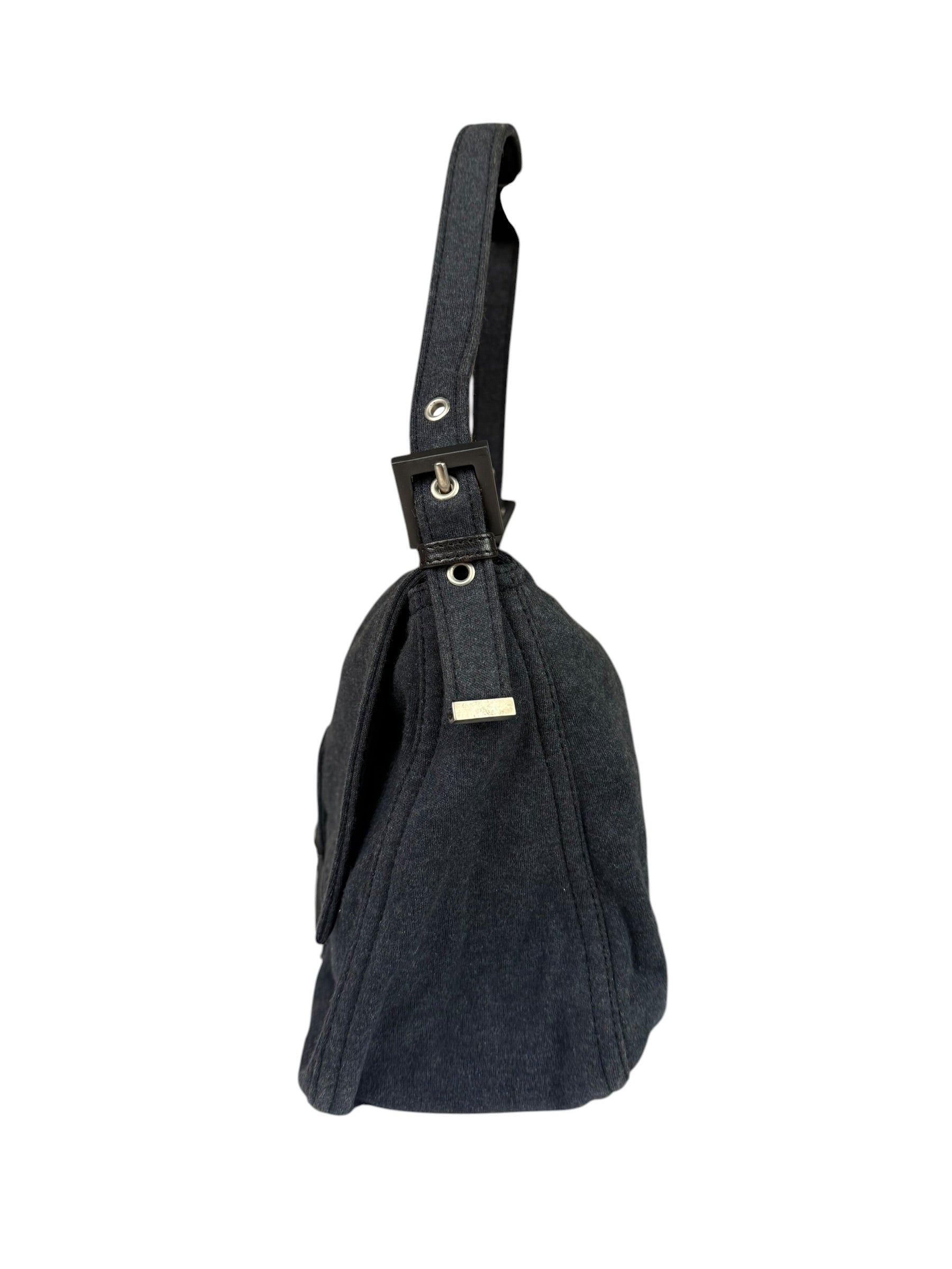 Fendi Grey Wool Mamma Baguette