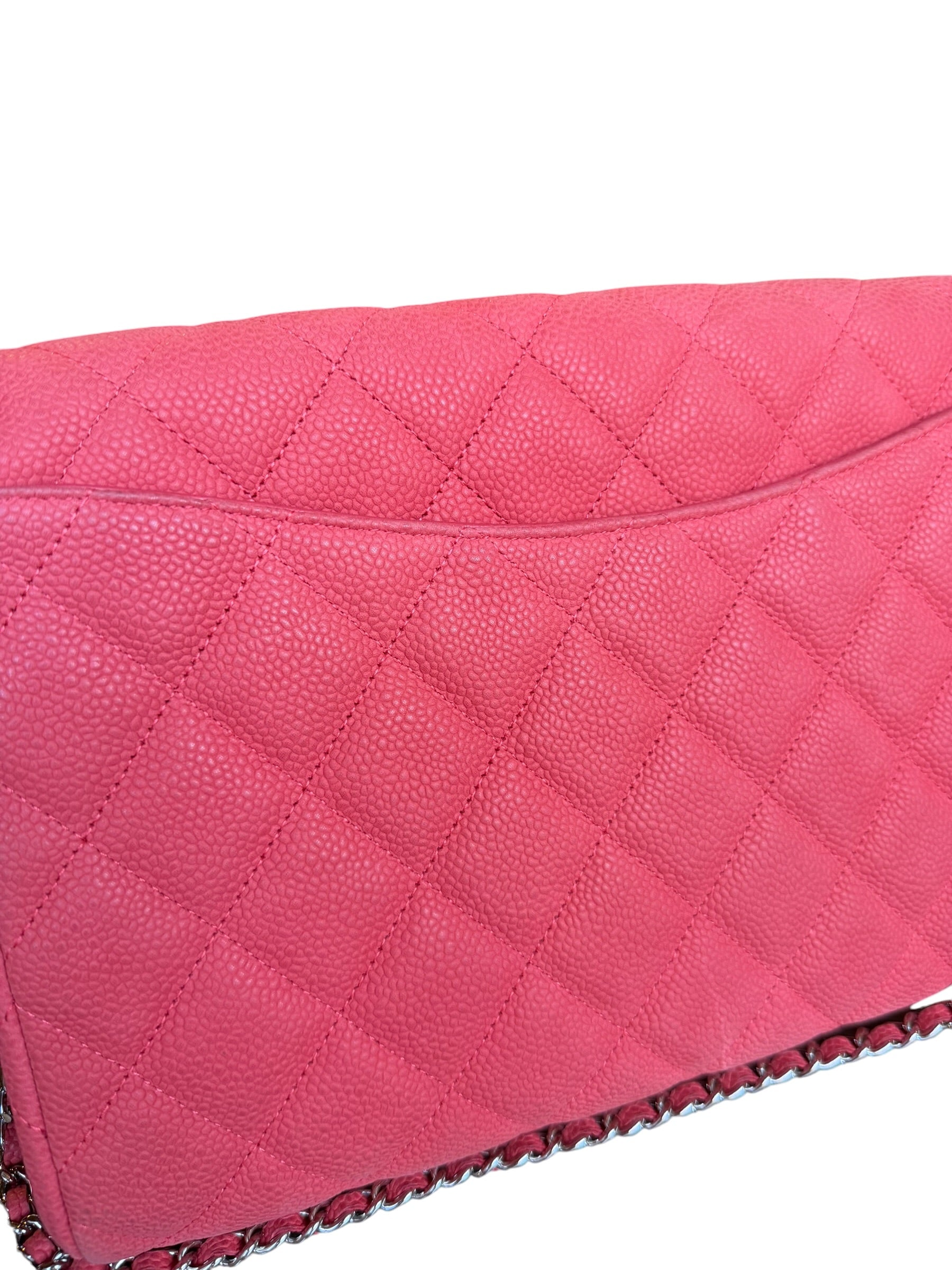 Chanel Coral Pink Matte Quilted Caviar Flap Shoulder Bag 2012