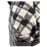 Chanel Bicolor Leather Trim Gingham Canvas Coco Mark Handbag 2010