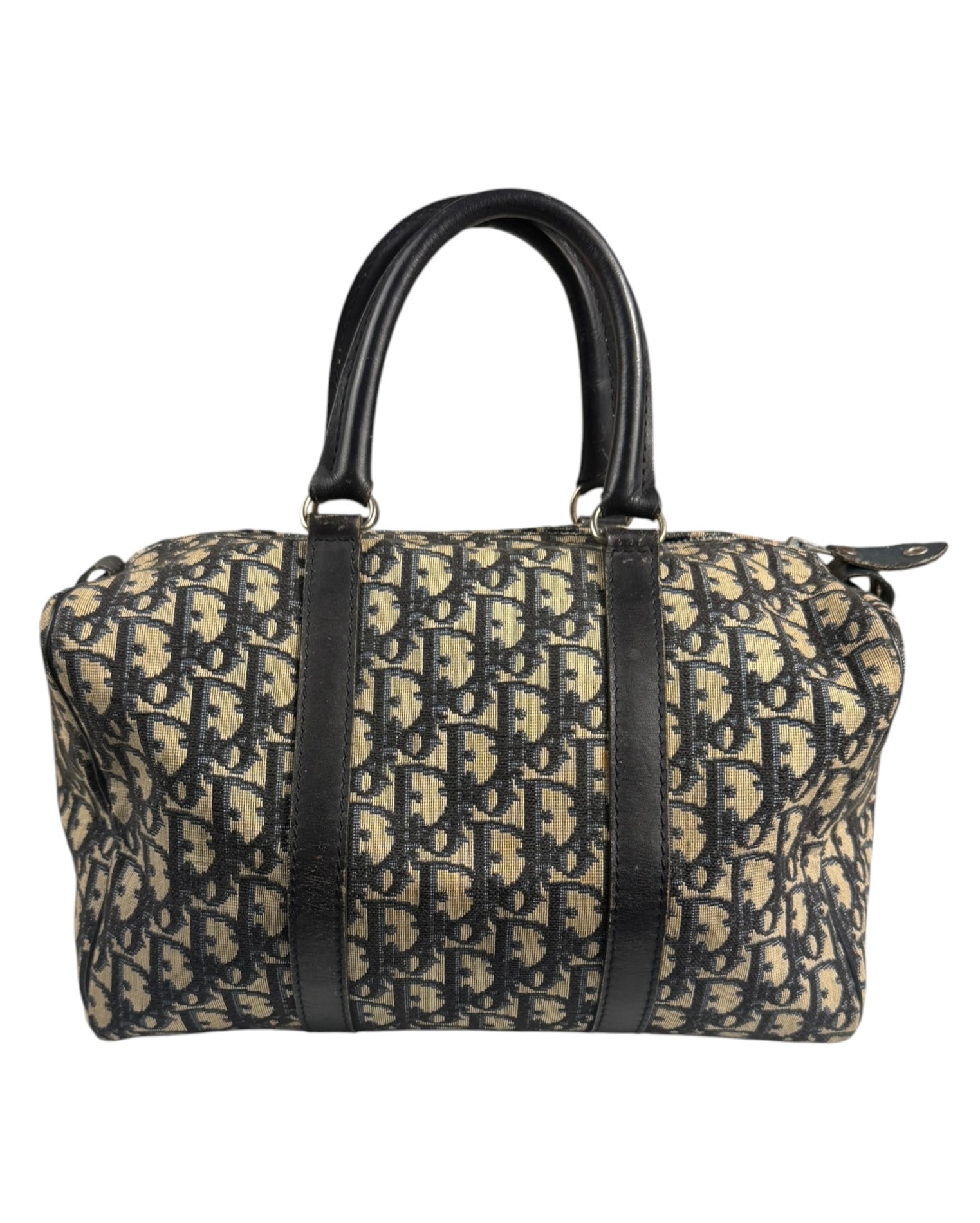 Christian Dior Vintage Navy Blue Trotter Boston Bag