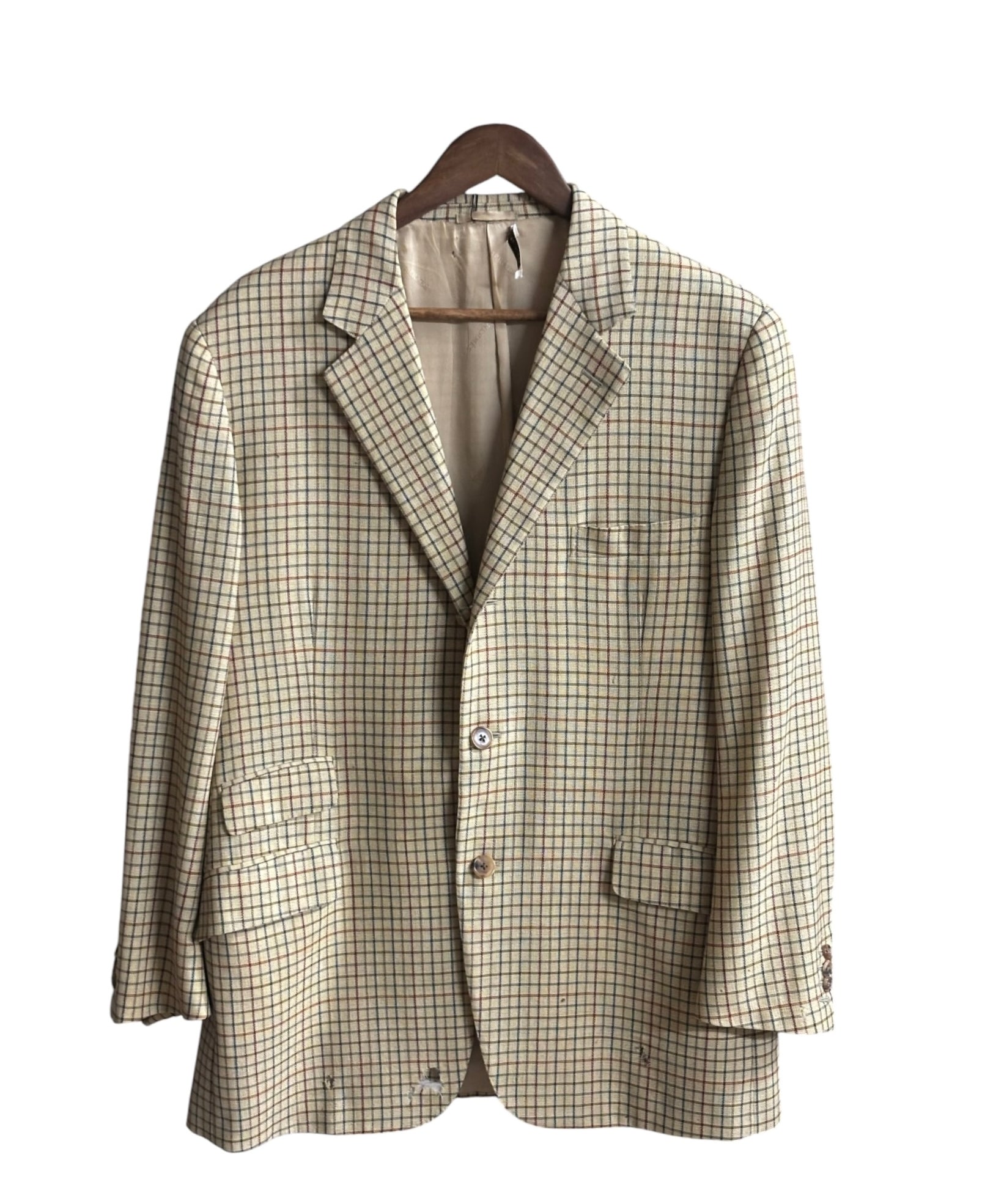 80s/90s Vintage Hermes Plaid Sportcoat (Distressed)