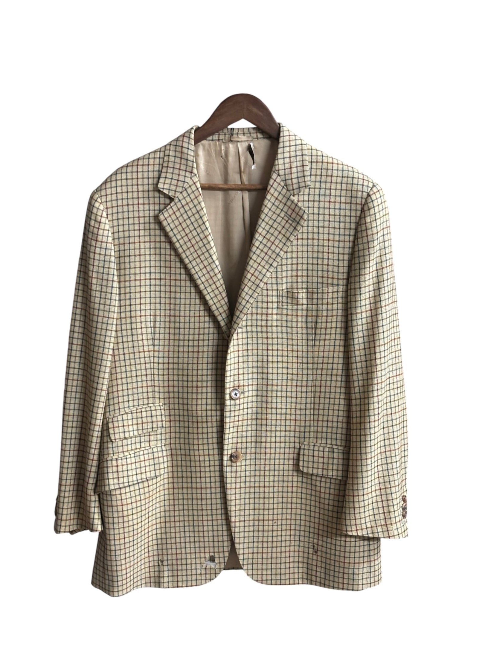 80s/90s Vintage Hermes Plaid Sportcoat (Distressed)