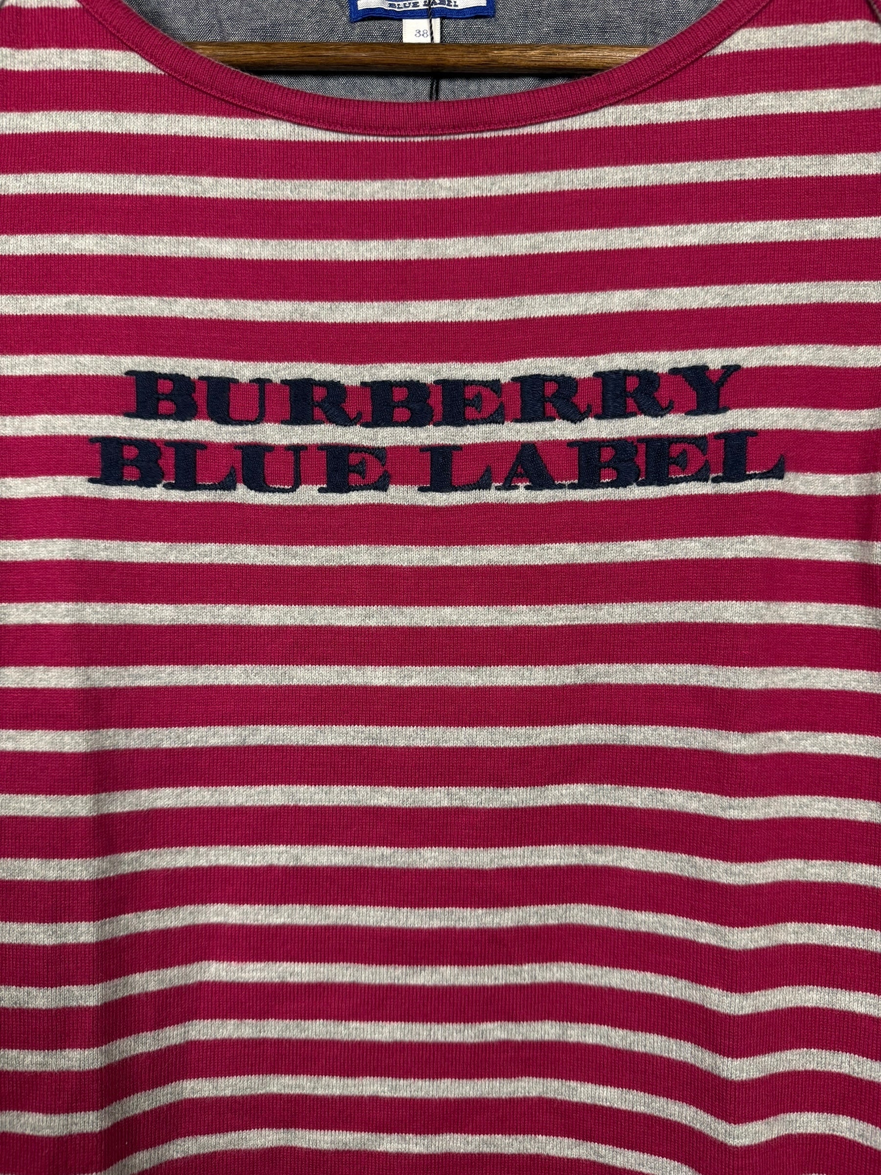 Burberry Blue Label Striped Logo Top