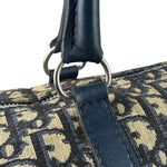 Christian Dior Vintage Navy Leather Trim Trotter Boston Bag