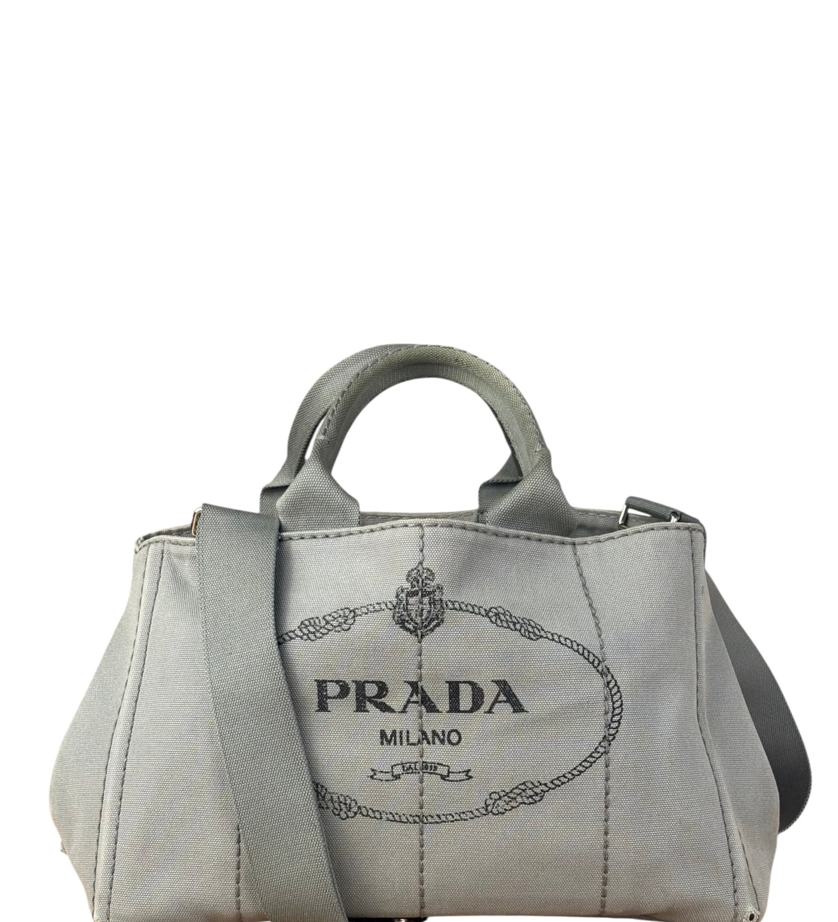 Prada Grey Canapa Hand/Tote Bag