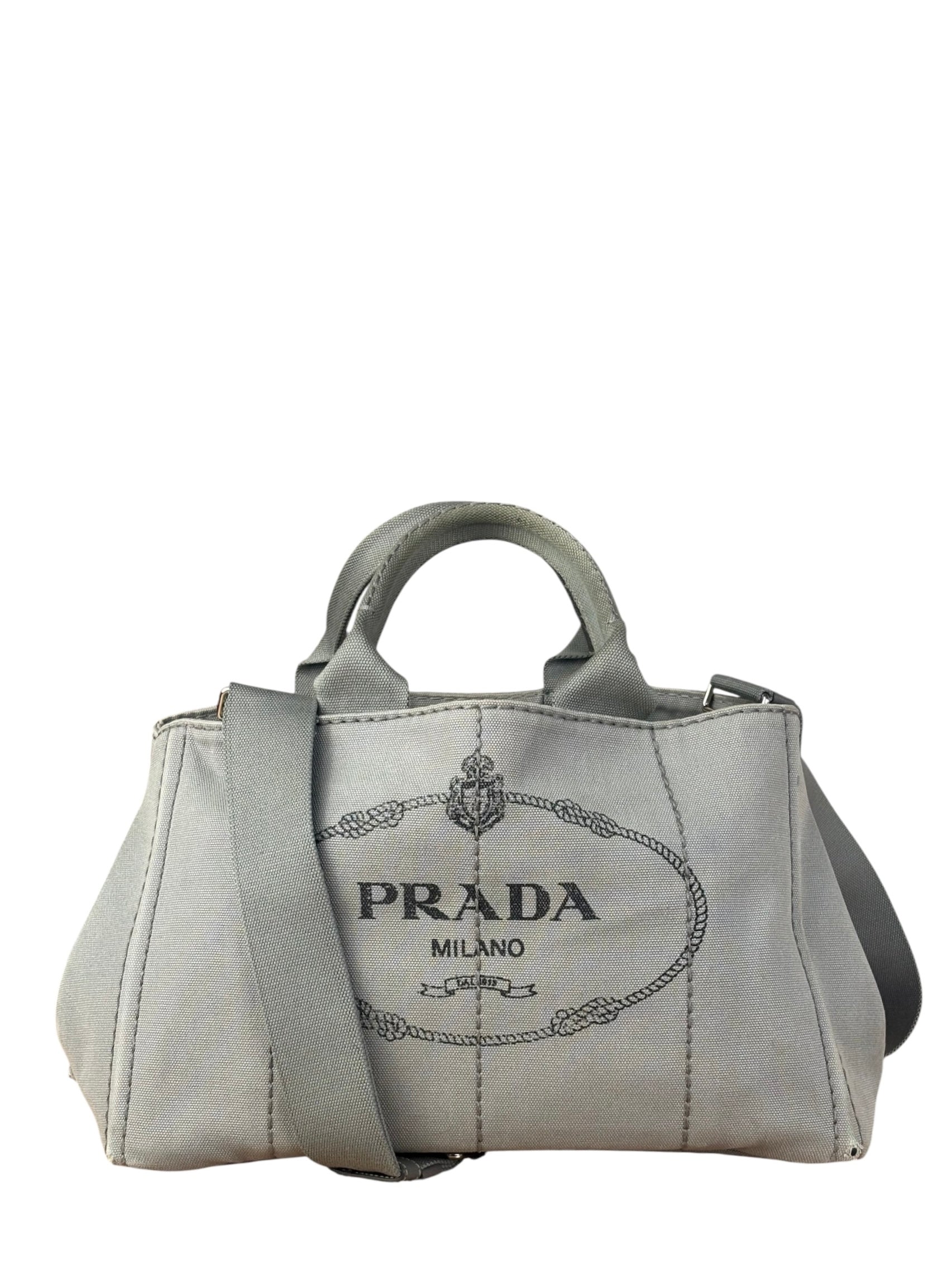 Prada Grey Canapa Hand/Tote Bag