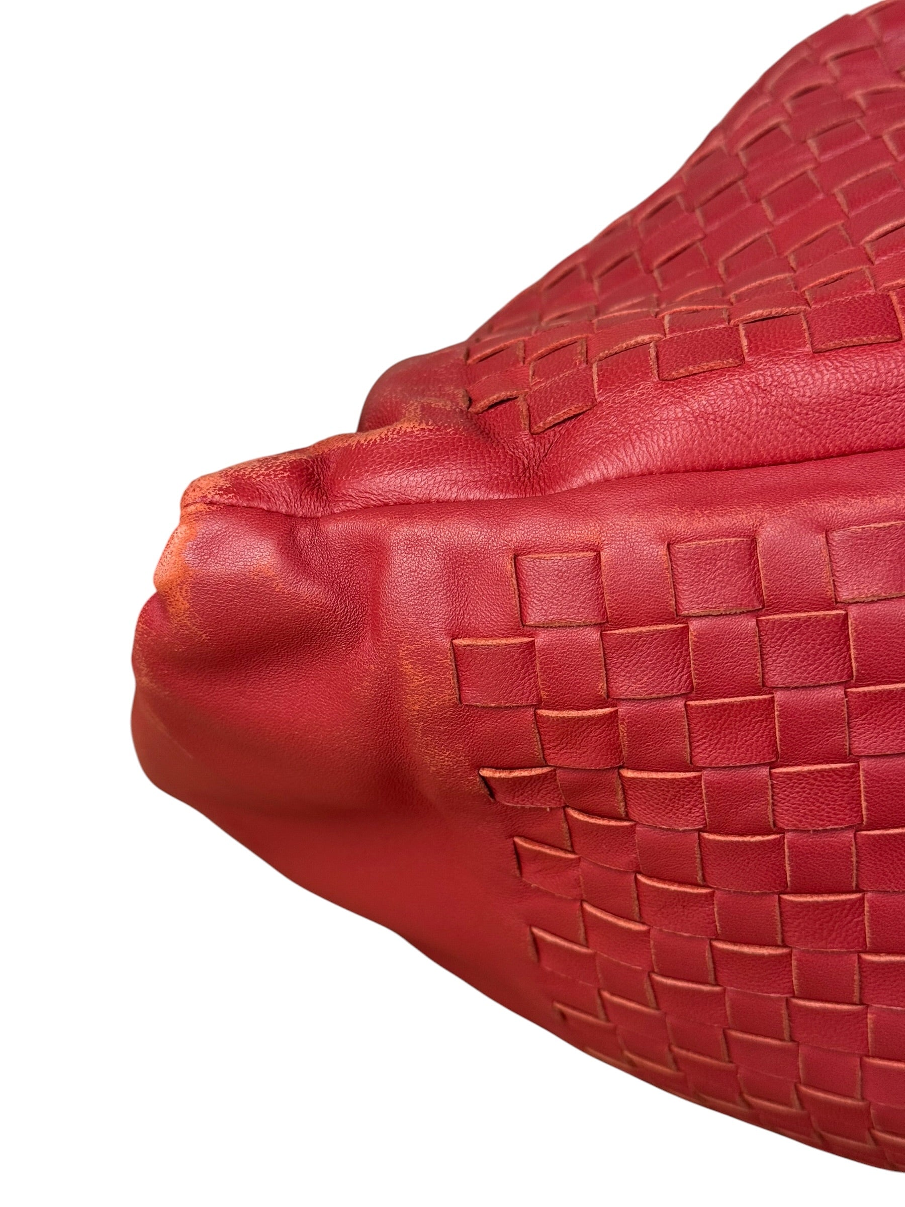 Bottega Veneta Vintage Red Hobo Aquilone Fortune Cookie Shoulder Bag