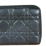Christian Dior Vintage Black Quilted Leather Zippy Wallet