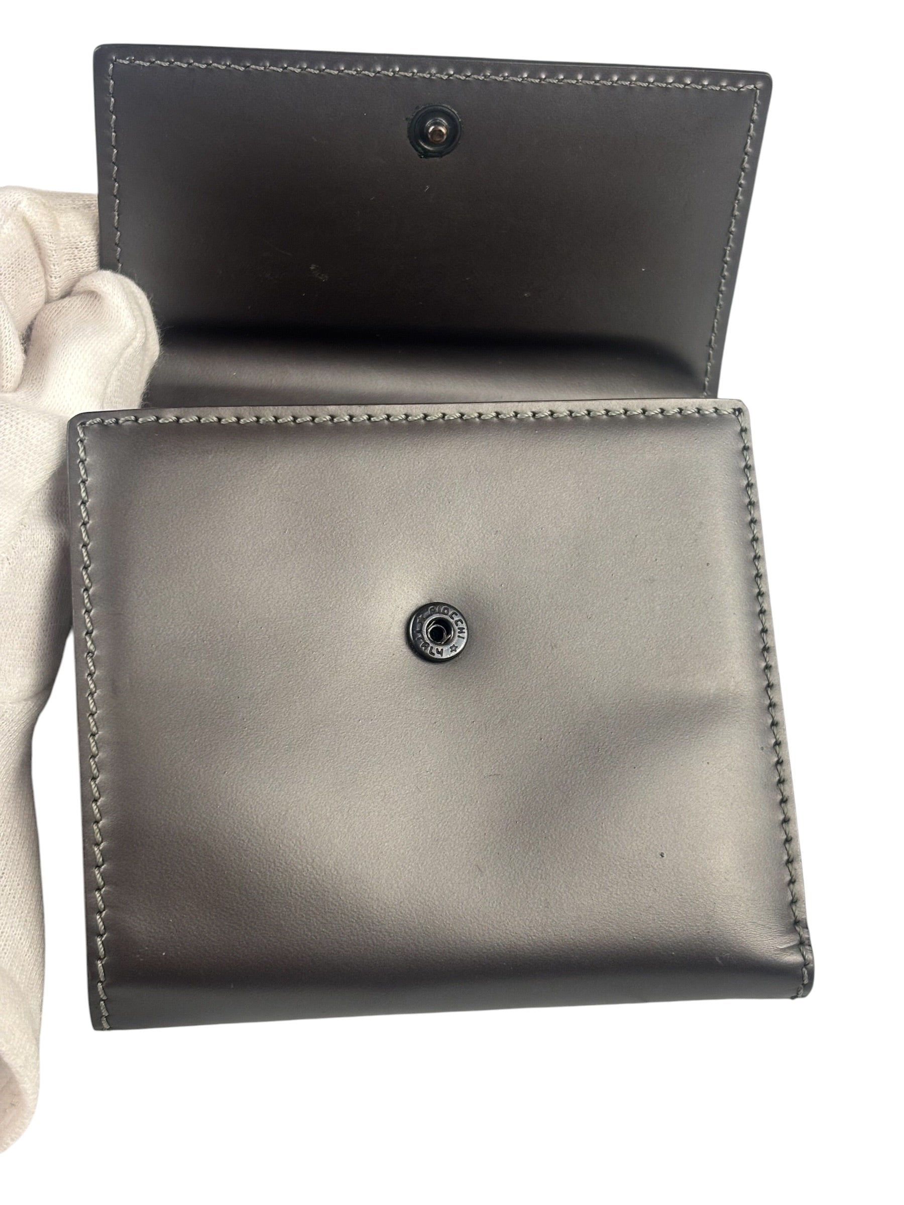 Christian Dior Vintage Patent Leather Gray Bi-Fold Wallet