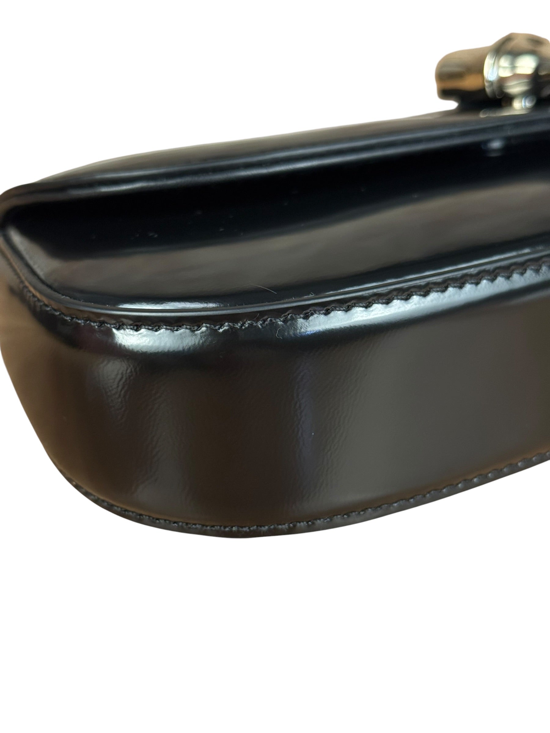 Gucci Black Leather Bamboo Night Small Clutch/Pochette