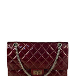 Chanel Burgundy Quilted Patent Leather 2.55 Reissue 227 Large Double Flap Bag 2011