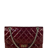 Chanel Burgundy Quilted Patent Leather 2.55 Reissue 227 Large Double Flap Bag 2011