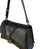 Balenciaga Crush Sling Shoulder Bag Black Leather