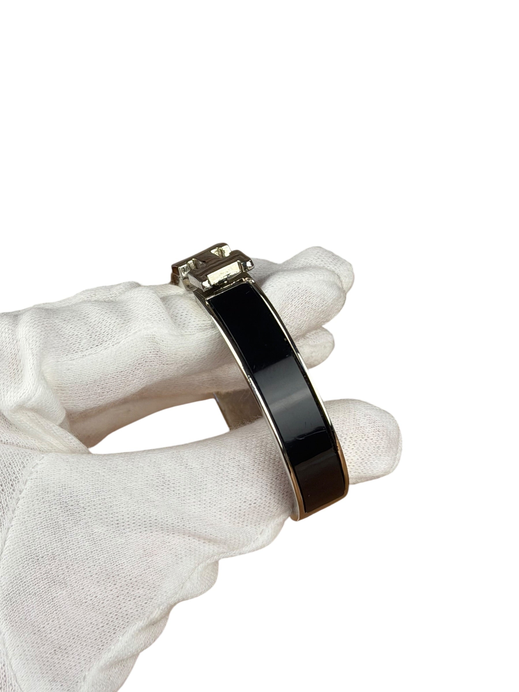 Hermes H Black/Palladium Clic Bracelet