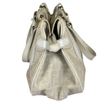 Fendi White Leather PVC Coated Zucca Spalmati Chef Shoulder Bag