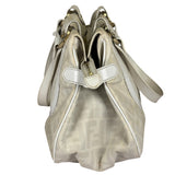 Fendi White Leather PVC Coated Zucca Spalmati Chef Shoulder Bag