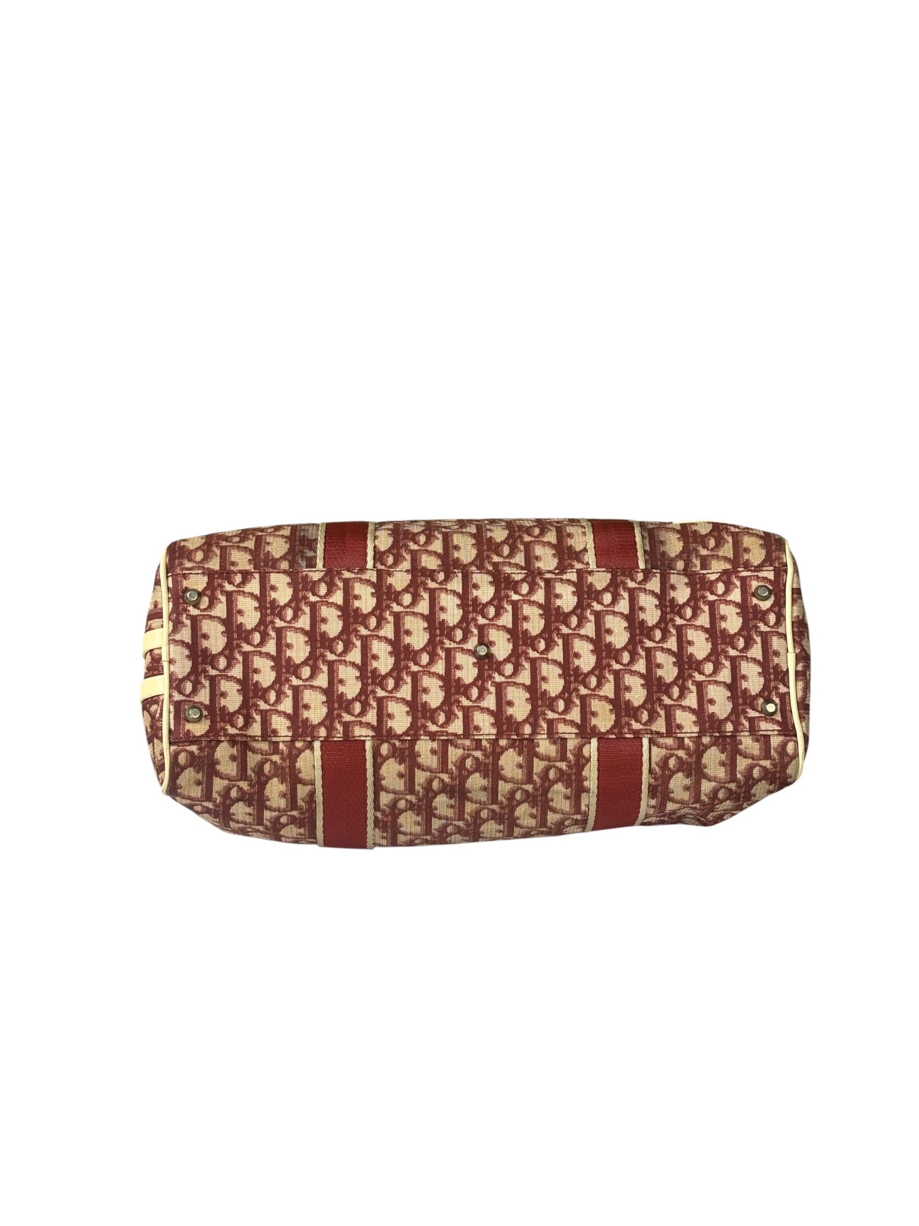 Christian Dior Vintage Red Trotter Boston Bag