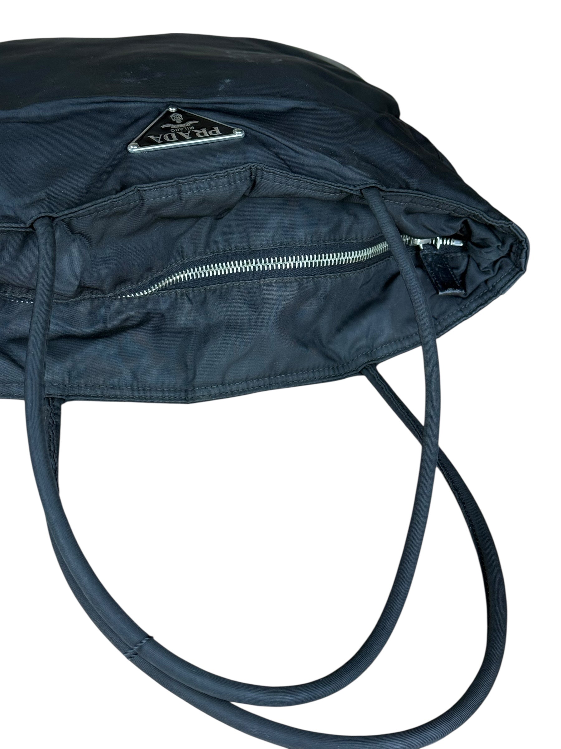 Prada Nylon & Leather Zip Tote