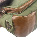 Prada Vintage Green Nylon/Leather Crossbody Bag