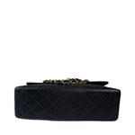 Chanel Black Quilted Leather Jumbo Flap Bag 1995