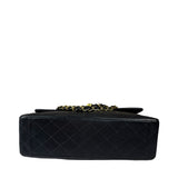 Chanel Black Quilted Leather Jumbo Flap Bag 1995