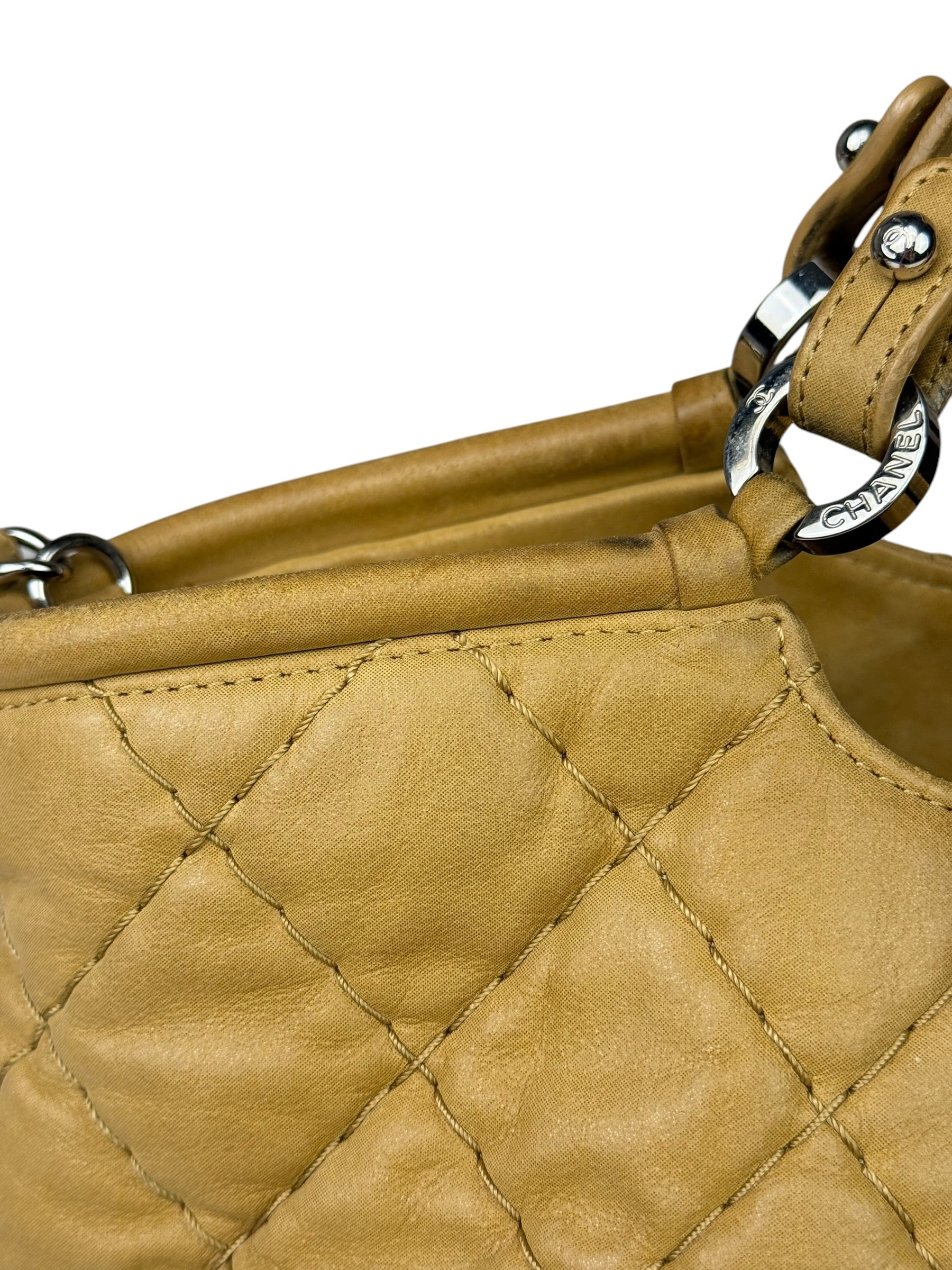 Chanel Beige Iridescent Quilted Leather 2Way Sea Hit Tote 2012