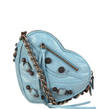 Balenciaga Light Blue Le Cagole Heart Mini Bag