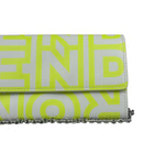Fendi x Marc Jacobs Grey/Neon Yellow Roma Flap Wallet On Chain
