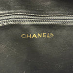 Chanel Vintage Black Caviar Leather Triple CC Chain Tote Bag