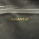 Chanel Vintage Black Caviar Leather Triple CC Chain Tote Bag