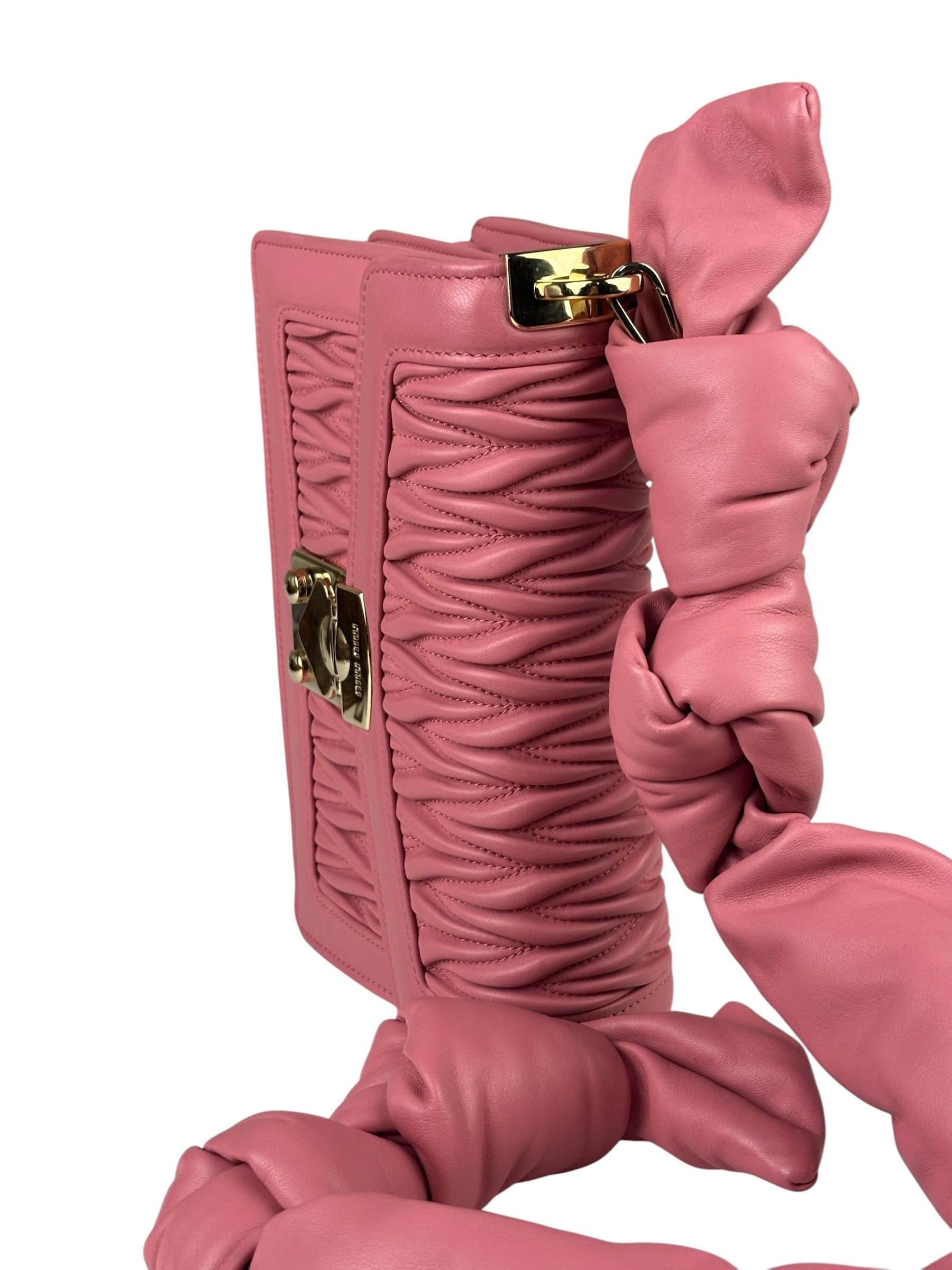 Miu Miu Pink Confidential Nappa Matelassè Leather Shoulder Bag