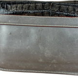 Gucci Vintage Grey Leather Flap Clutch