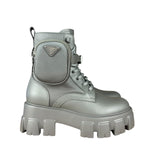 Prada Monolith Leather and Re-Nylon Pouch Boots