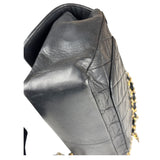 Chanel Vintage Black Leather Double Flap Shoulder Bag 1999