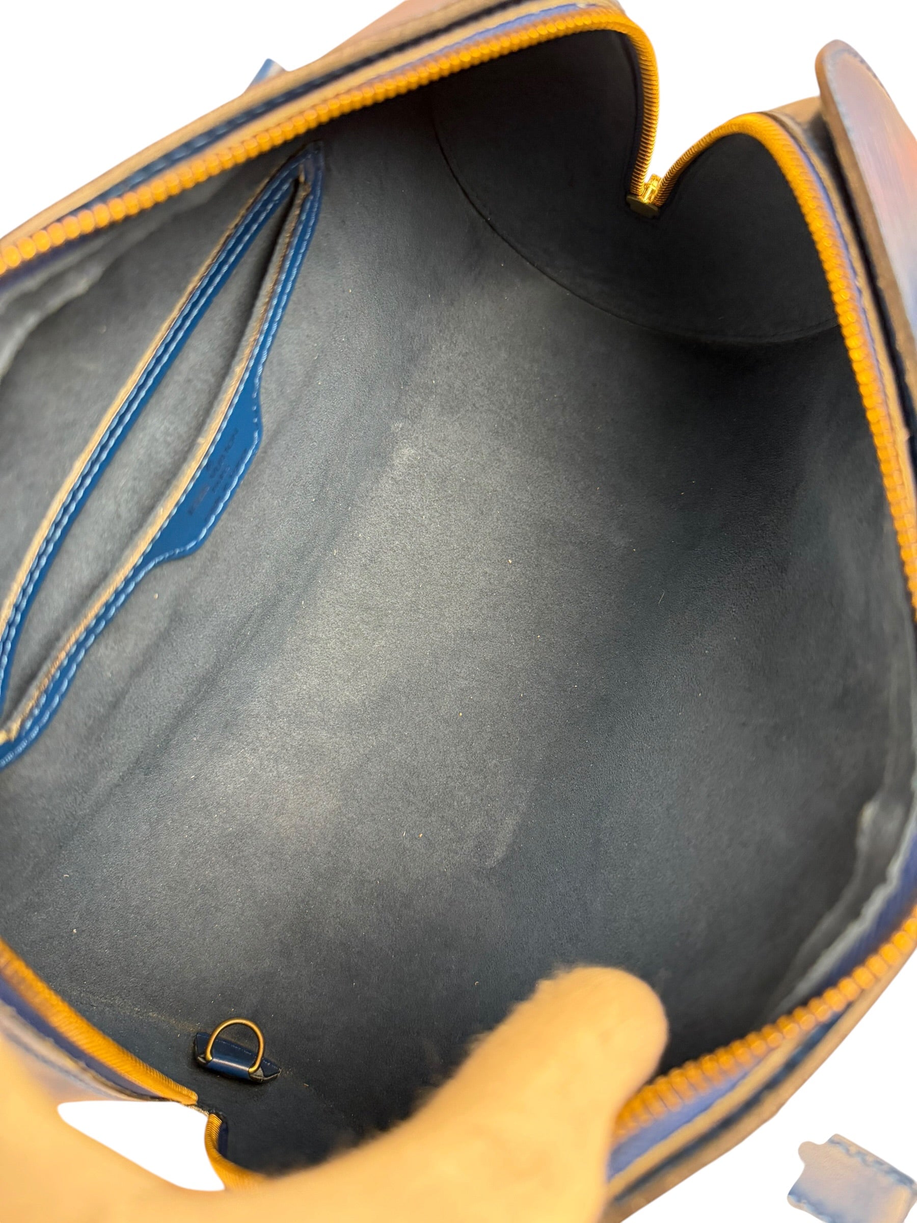 Louis Vuitton Blue Epi Soufflot Handbag
