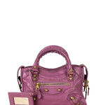 Balenciaga Purple Leather Velo Moto Two-Way Bag