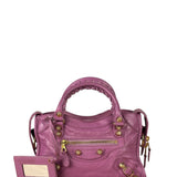 Balenciaga Purple Leather Velo Moto Two-Way Bag