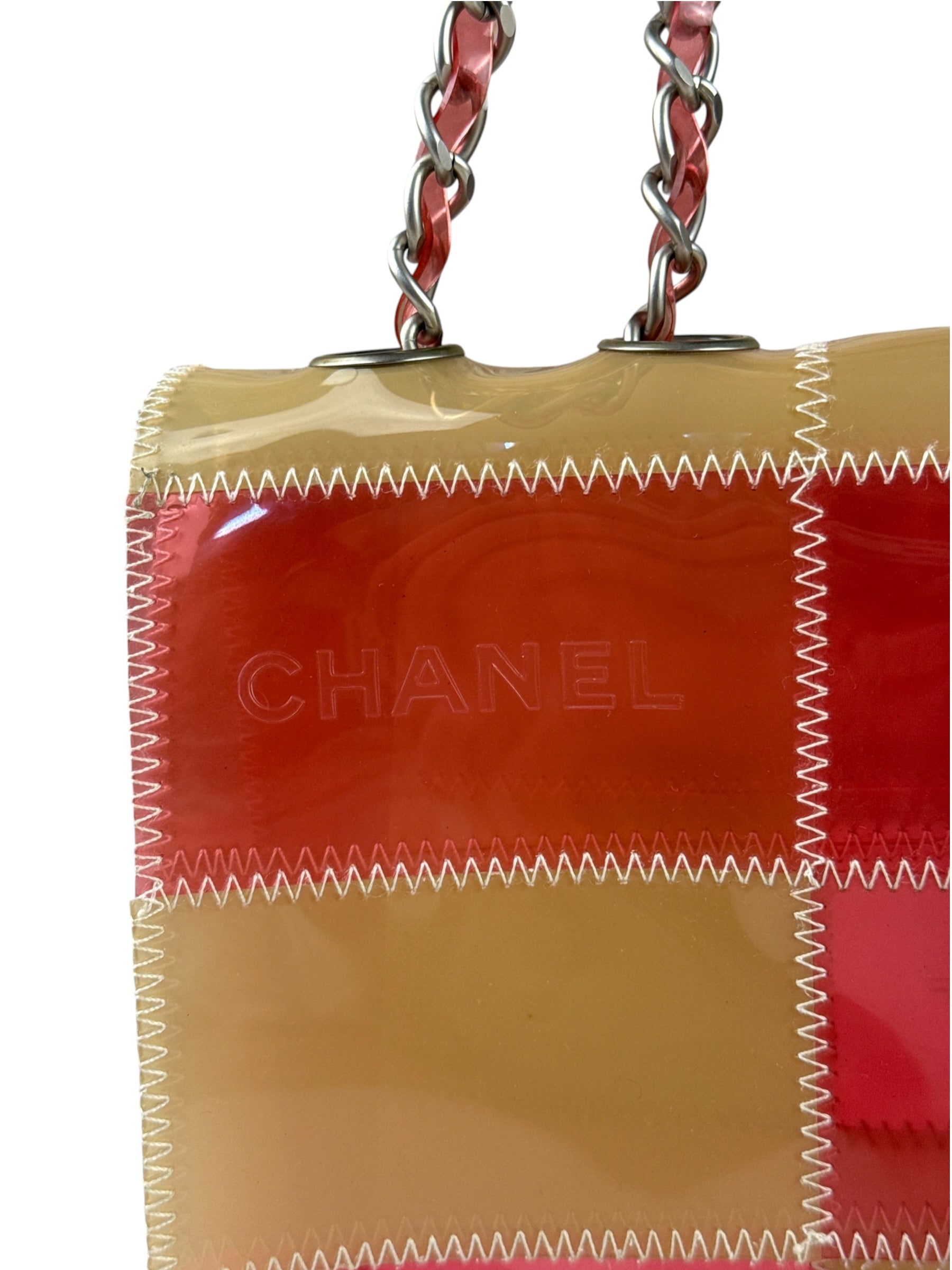 Chanel Pink/Beige PVC Patchwork Flap Bag 1997