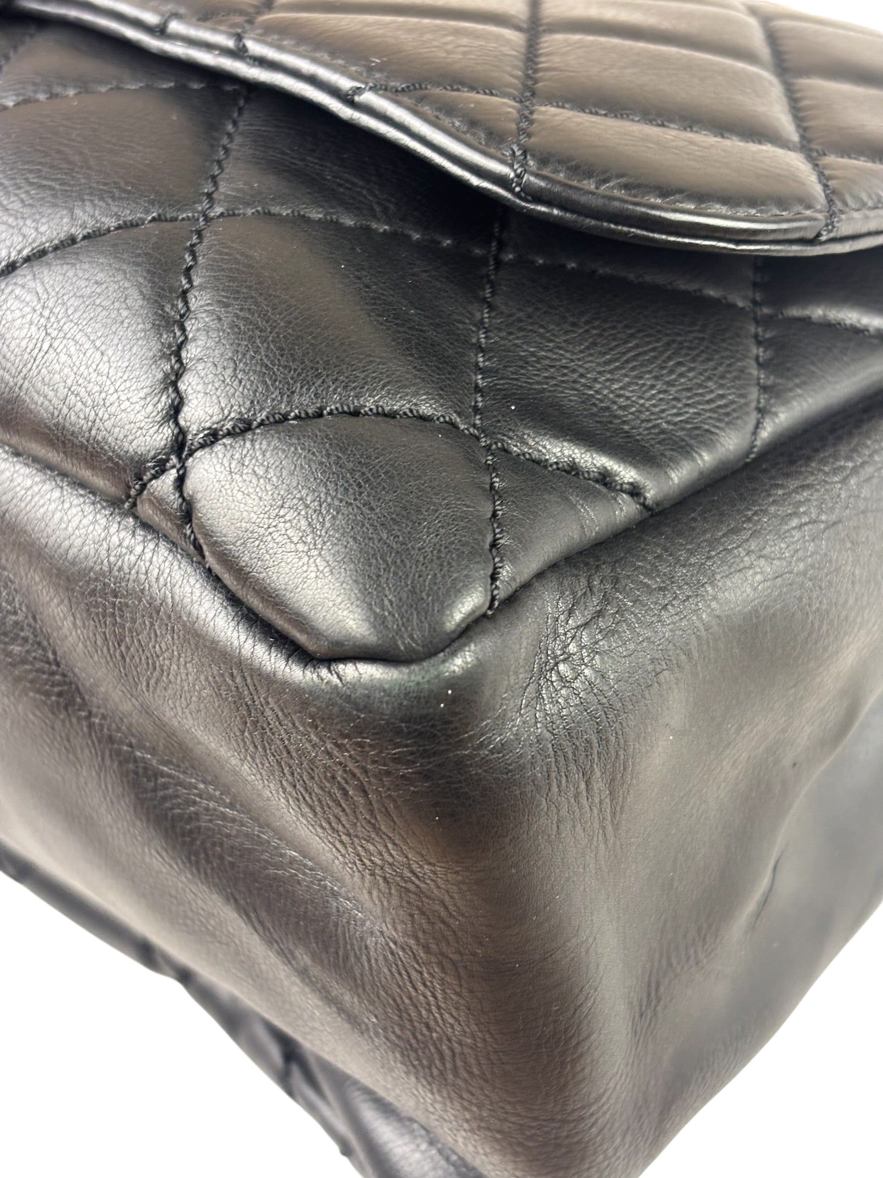 Chanel Vintage Black Quilted Lambskin Shoulder Bag 2010