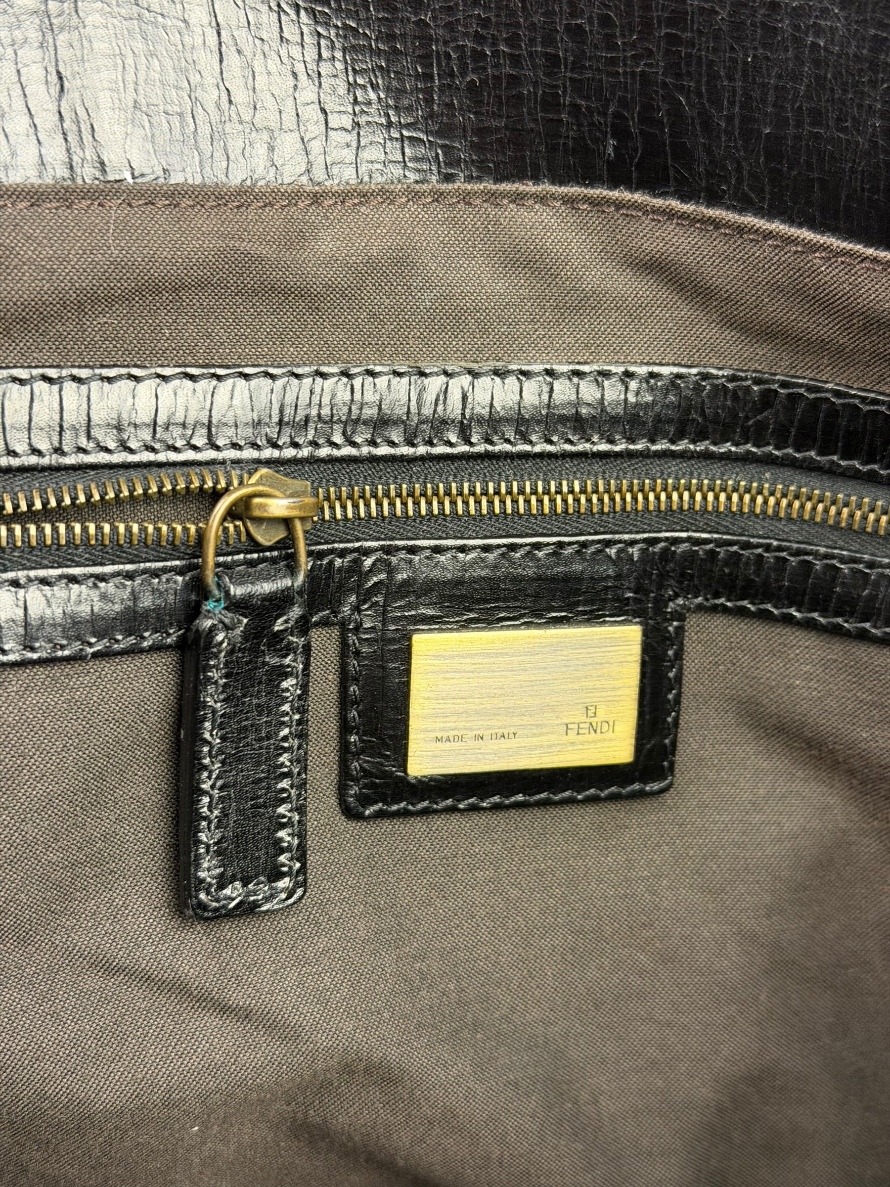 Fendi Black Leather Etniko Du Jour Shoulder Bag