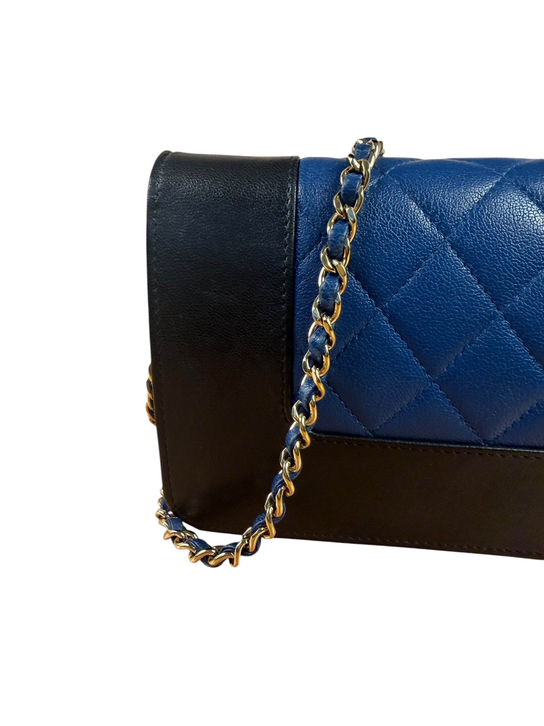 Chanel Bicolor Leather Mademoiselle Wallet On Chain 2017