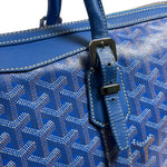 Goyard Blue Leather Goyardine Coated Canvas Shoulder Bag