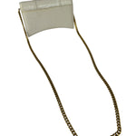 Balenciaga White Crocodile Embossed Hourglass Wallet On Chain
