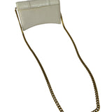 Balenciaga White Crocodile Embossed Hourglass Wallet On Chain